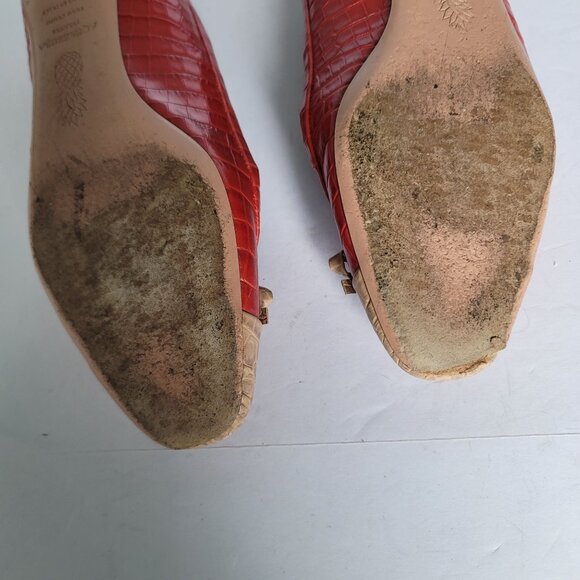 Aquazzura Firenze Crocodile-Embossed Leather Ballet Flats. Size 7 - Picture 6 of 10